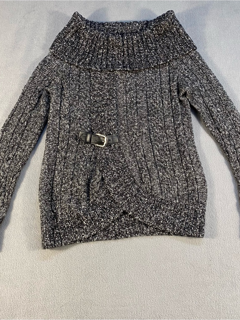 INC International Concepts women’s Marled Gray long sleeve cowl neck Sweater, S